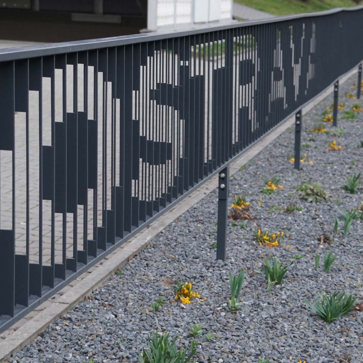 Public space railing in the city district